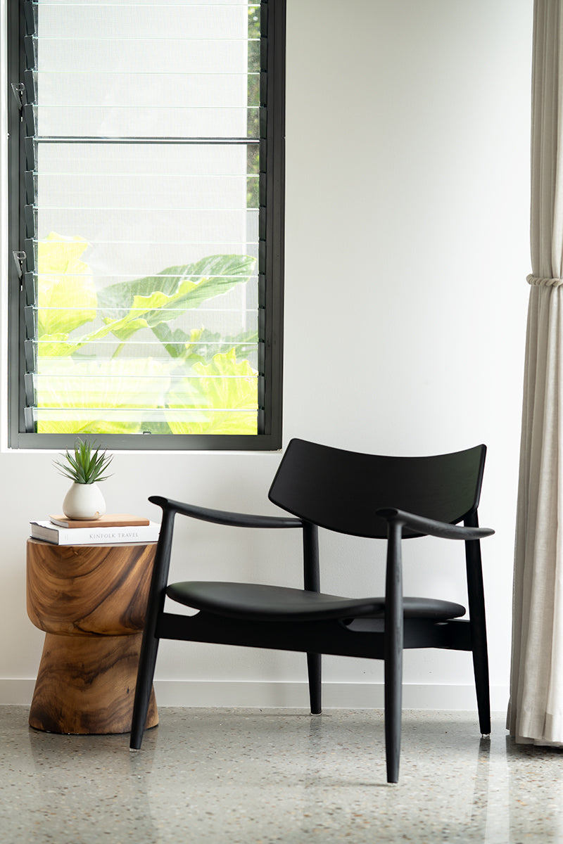 Harlow Occasional Chair - Black - Leather Seat