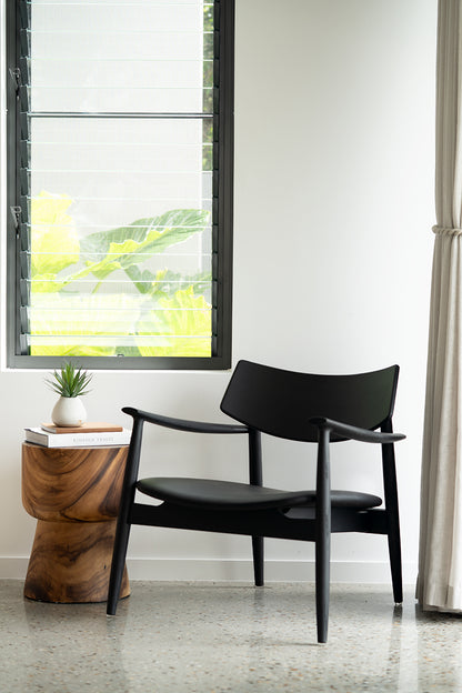 Harlow Occasional Chair - Black - Leather Seat