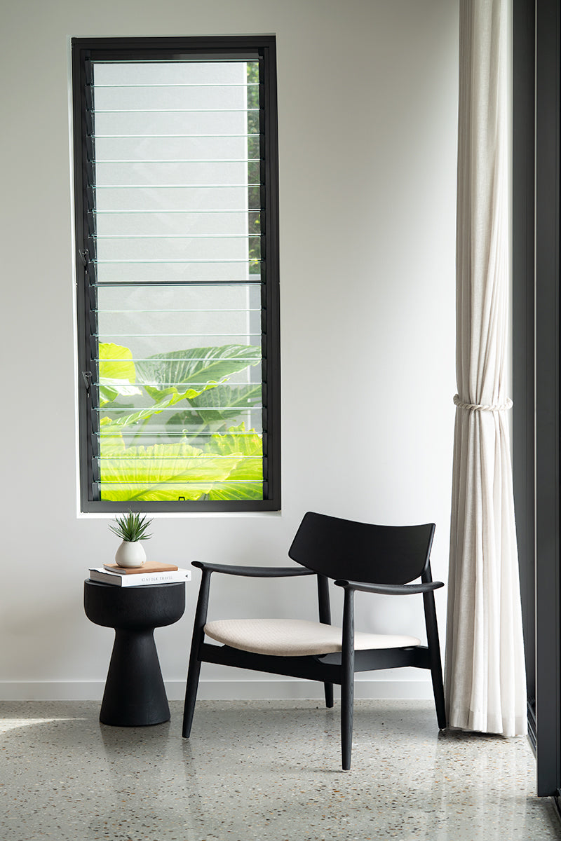 Harlow Occasional Chair - Black - Linen Seat