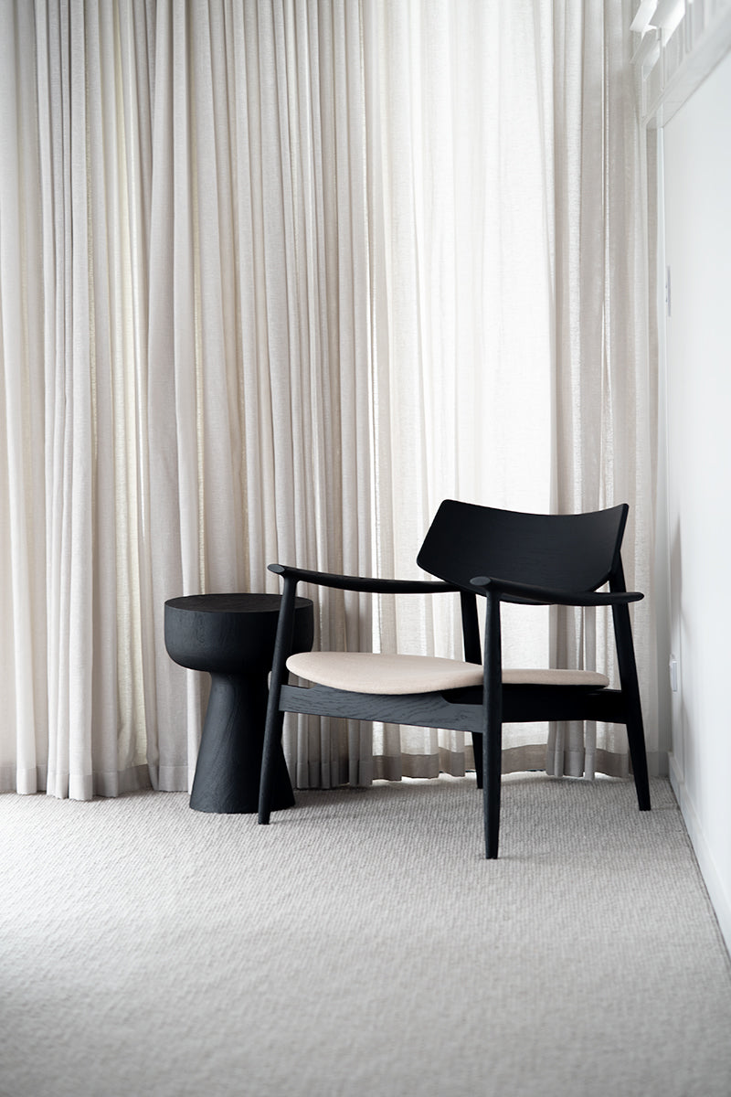 Harlow Occasional Chair - Black - Linen Seat