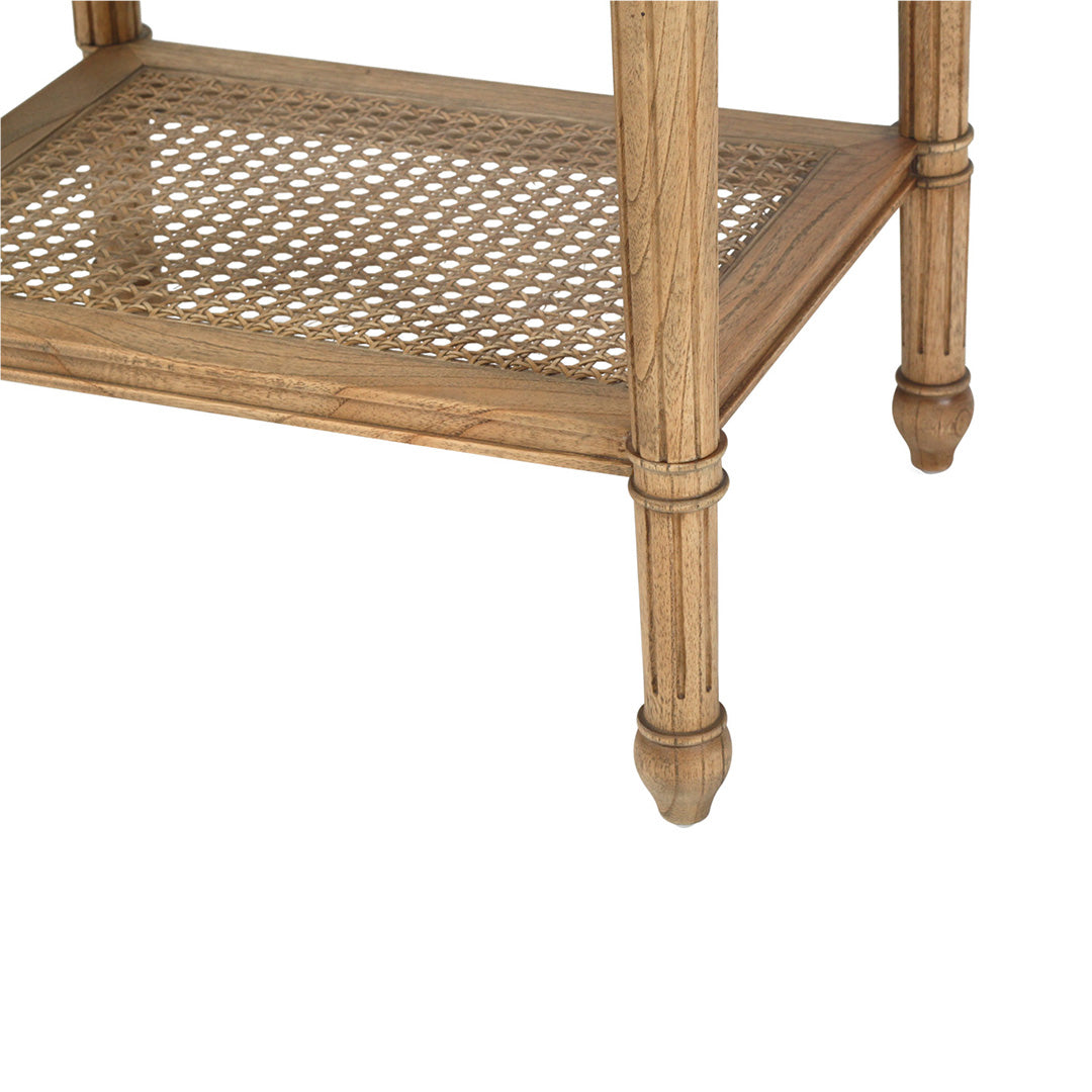 Hamilton Cane Bedside Table - 57cm Weathered Oak - SEATONES