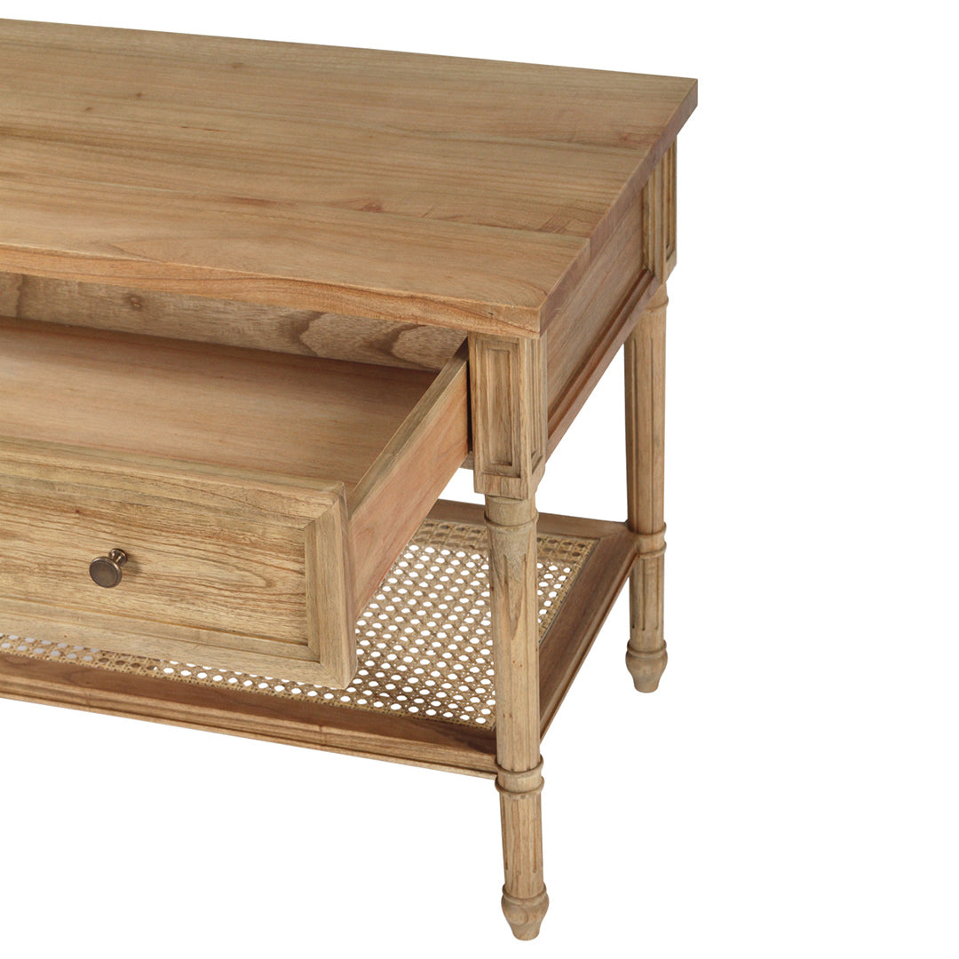 Hamilton Bedside Table - Weathered Oak - 91cm Wide - SEATONES