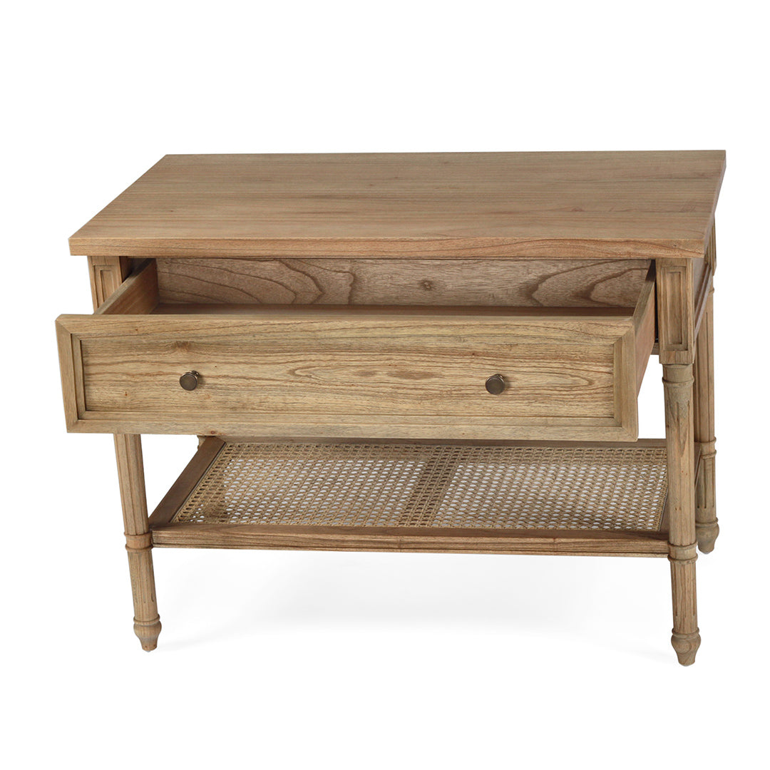 Hamilton Bedside Table - Weathered Oak - 91cm Wide - SEATONES