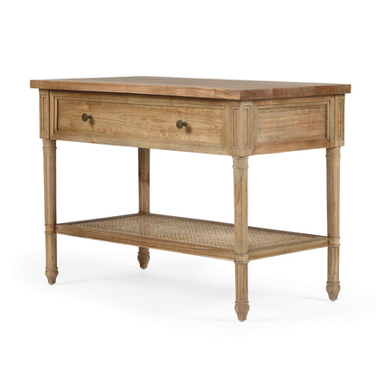 Hamilton Bedside Table - Weathered Oak - 91cm Wide - SEATONES