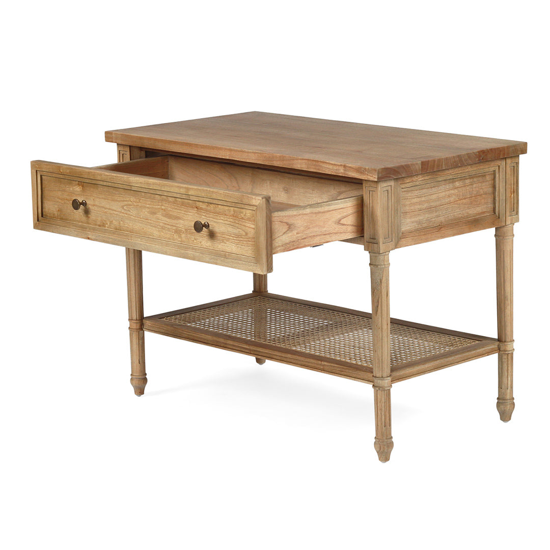 Hamilton Bedside Table - Weathered Oak - 91cm Wide - SEATONES