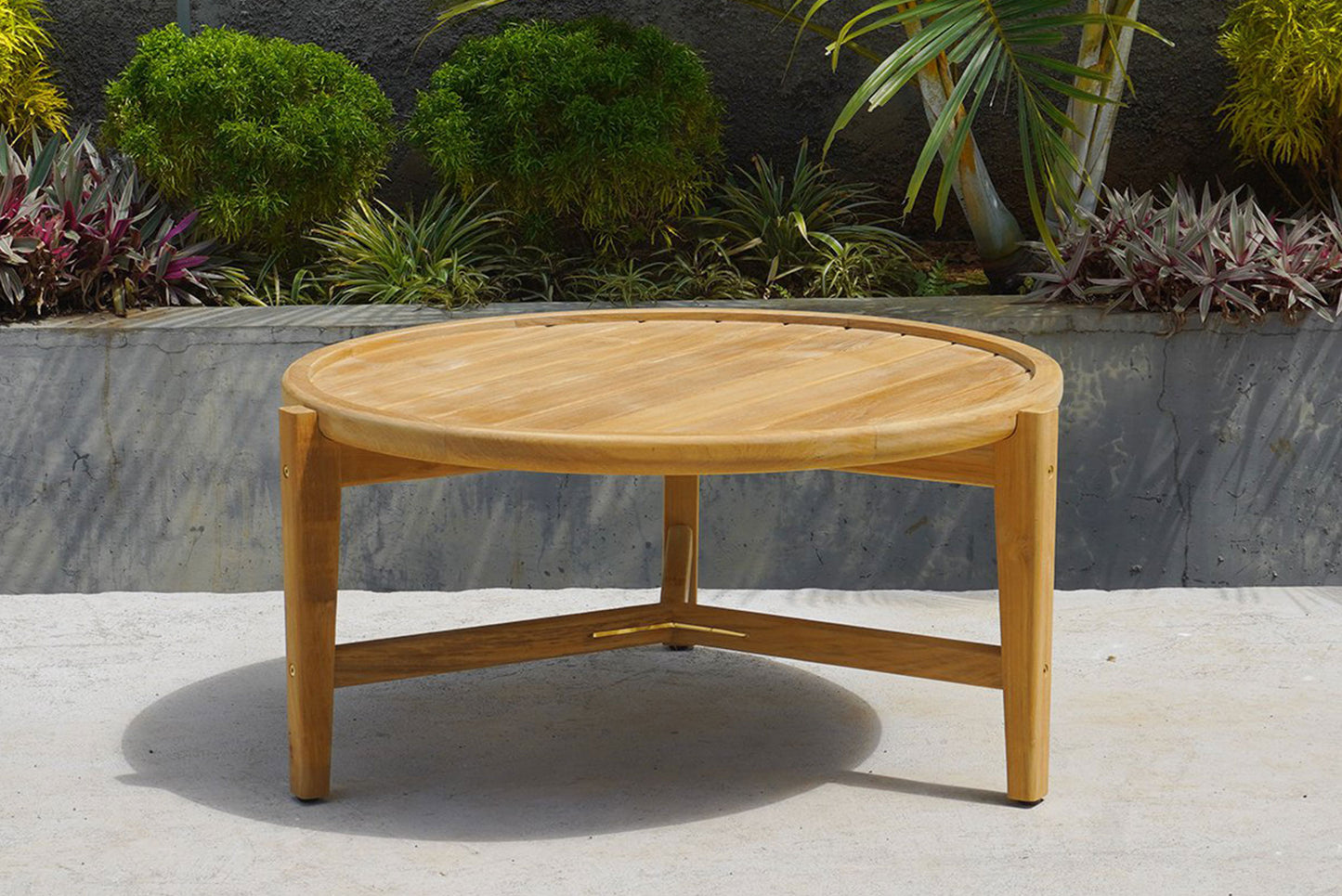 Kingscliff Outdoor Round Coffee Table - Natural - 80cm