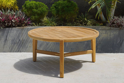 Kingscliff Outdoor Round Coffee Table - Natural - 80cm