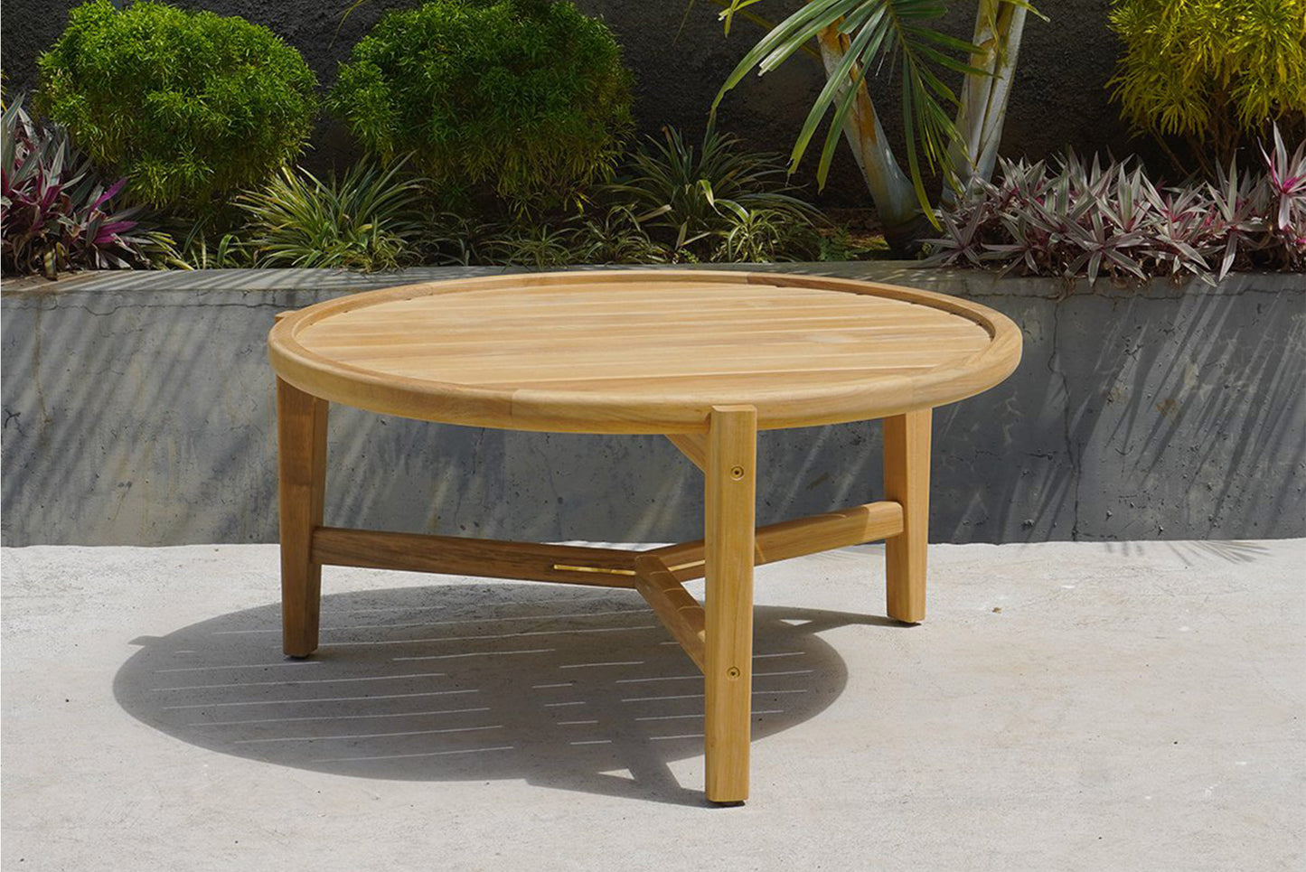 Kingscliff Outdoor Round Coffee Table - Natural - 80cm