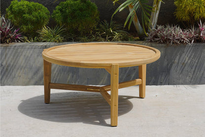 Kingscliff Outdoor Round Coffee Table - Natural - 80cm