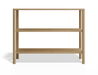 Front view of 2 tier bookshelf made from American oak.