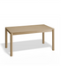 Slightly angled front view of a small Nordica wooden dining table in natural oak finish.