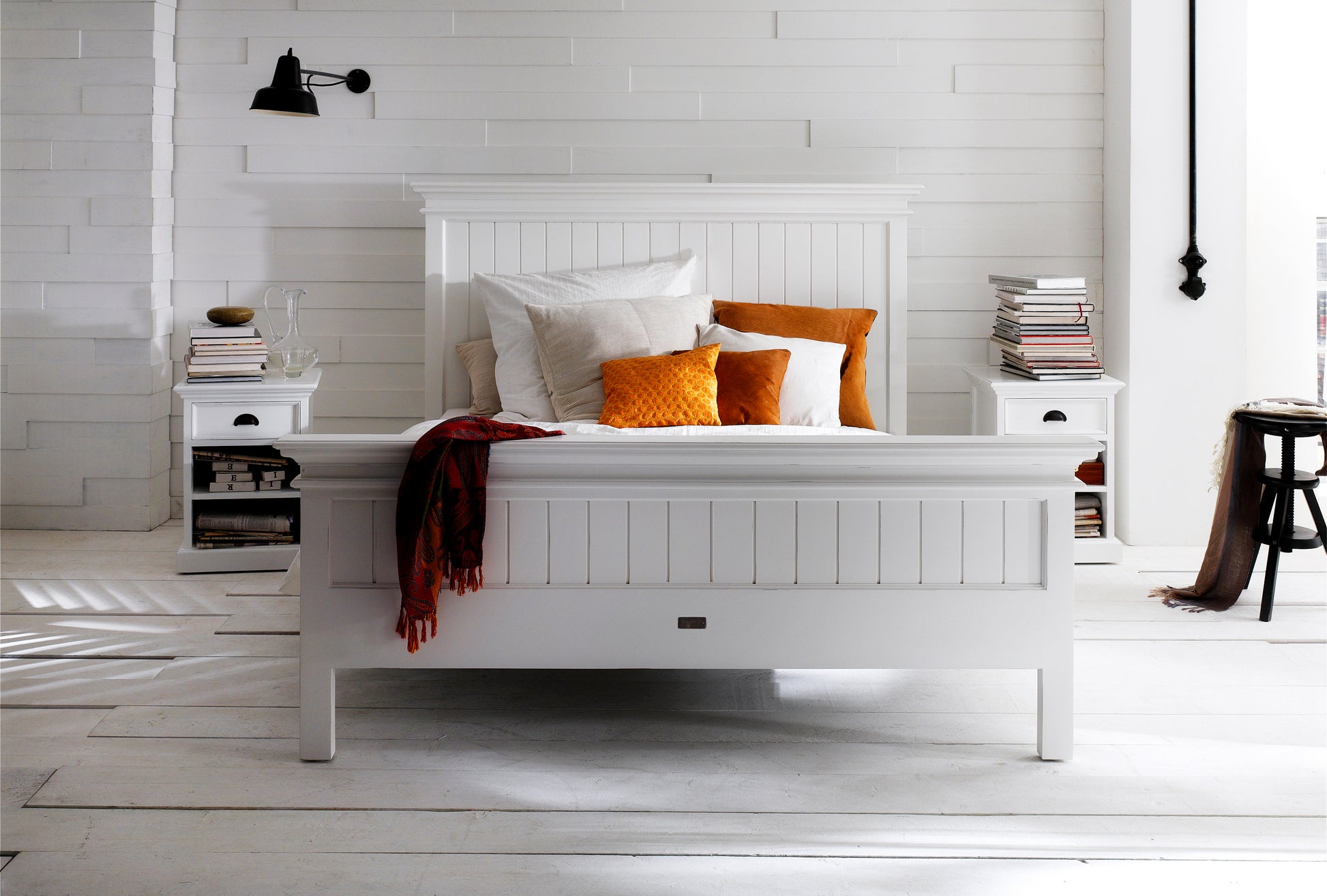 Halifax Bedside Table with Shelves - SEATONES