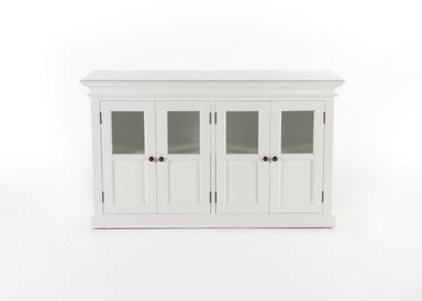NovaSolo Halifax white wooden buffet with 4 glass doors