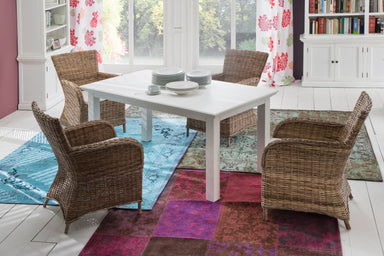 NovaSolo Halifax white wooden extension dining table