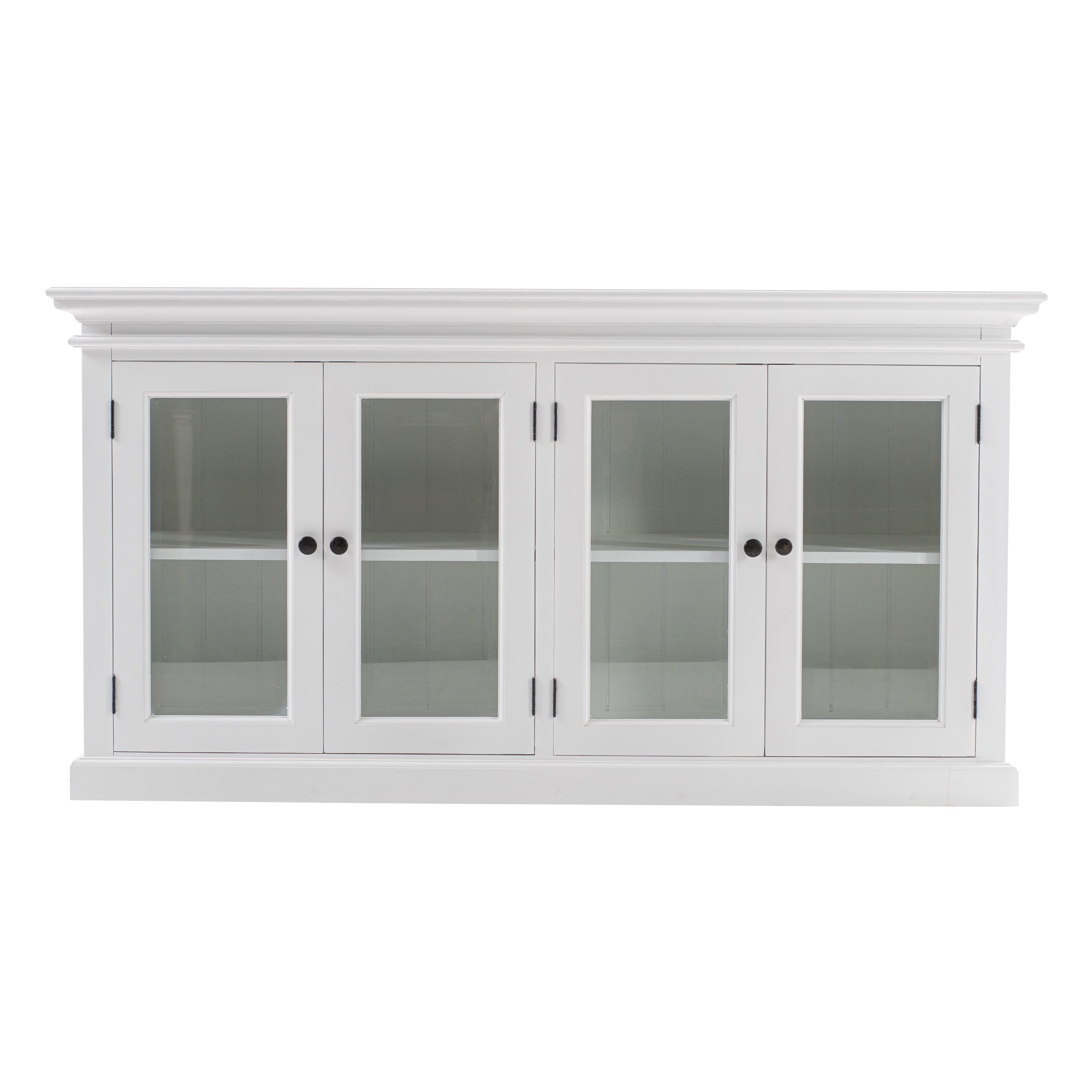 NovaSolo Halifax white wooden display buffet with 4 glass doors