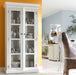 NovaSolo Halifax white wooden double vitrine with 2 glass doors