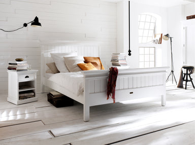 NovaSolo Halifax white wooden king size bed.