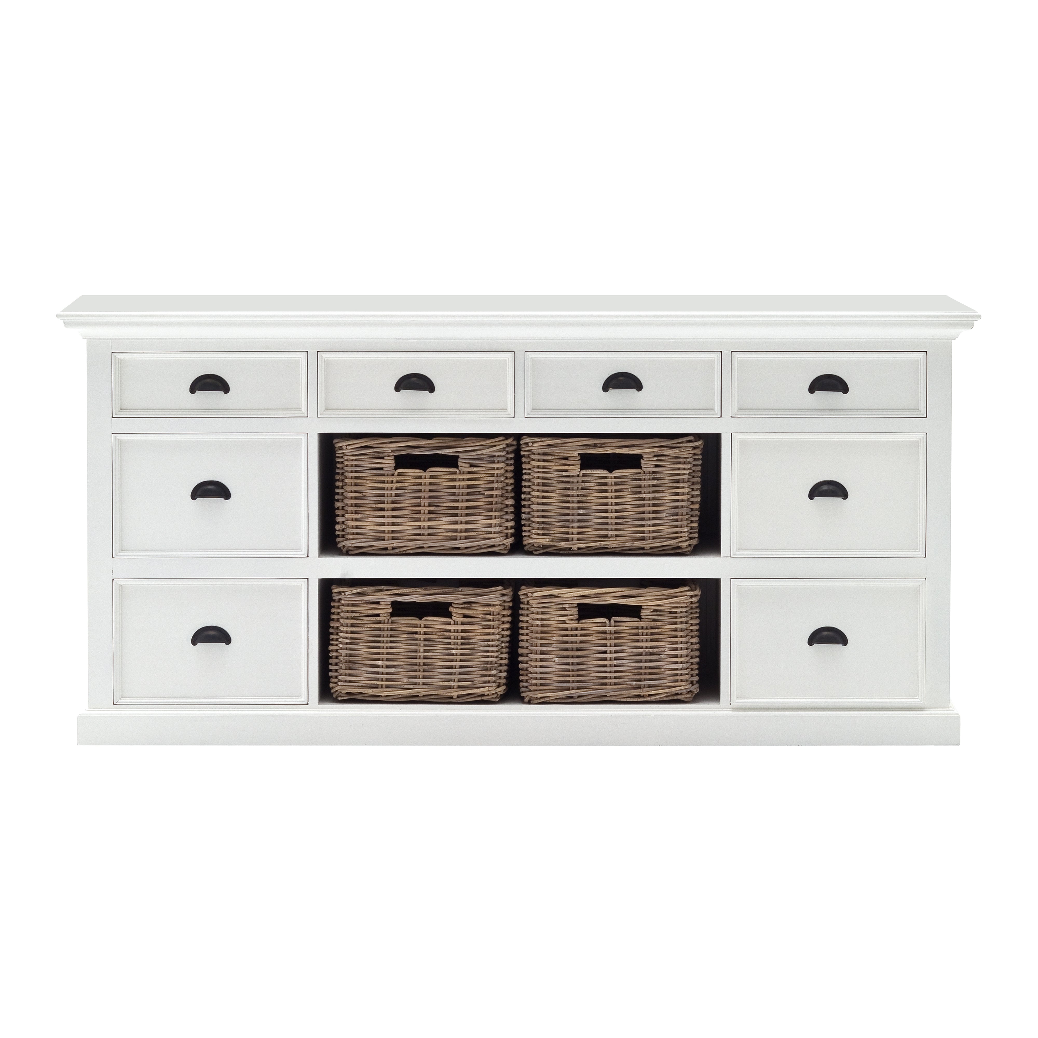 Halifax Library Hutch with Basket Set - SEATONES