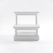 Front view of a white timber bed step.