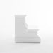 Side view of a white timber bed step.