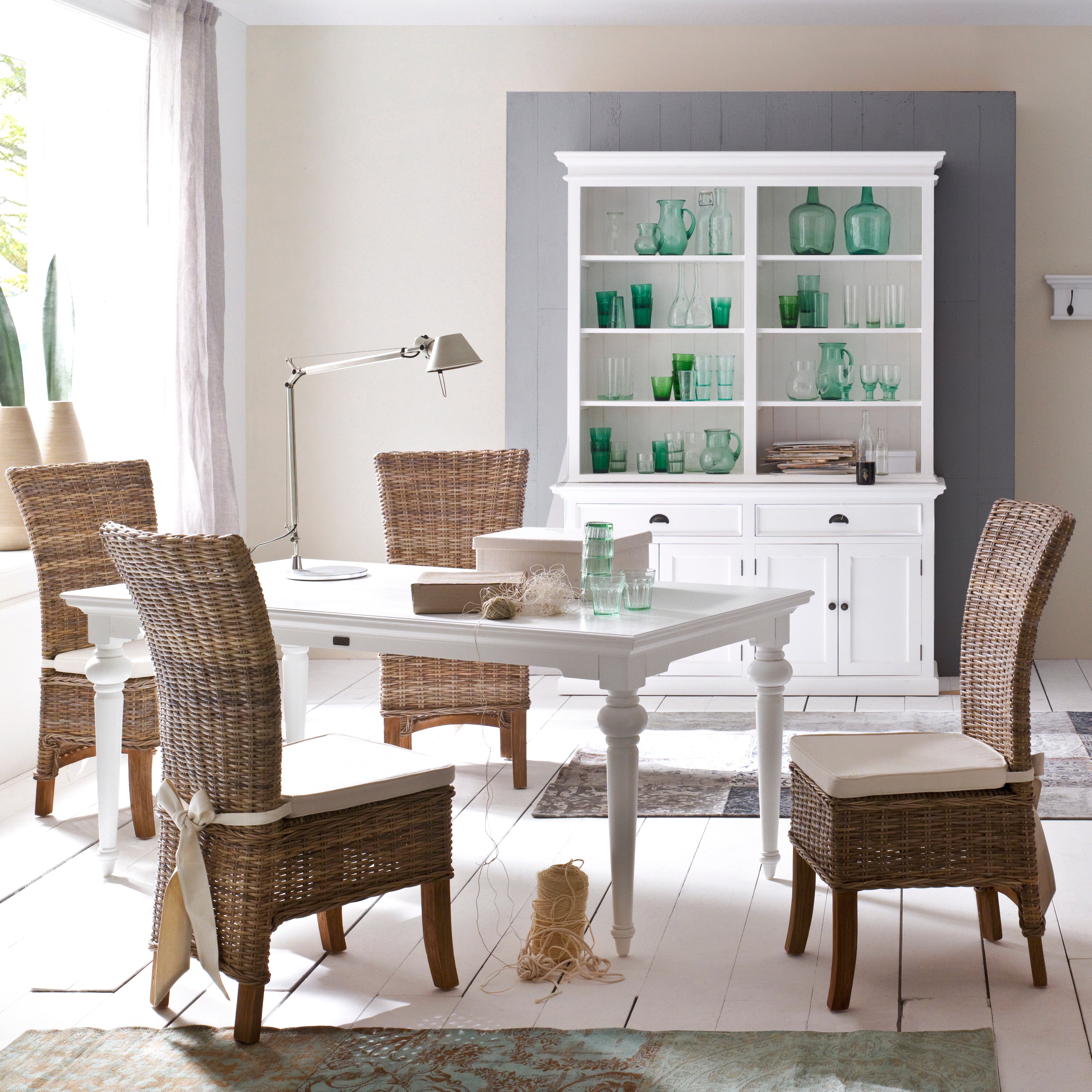 NovaSolo Provence white wooden dining table