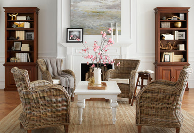 NovaSolo Provence white wooden rectangular coffee table.