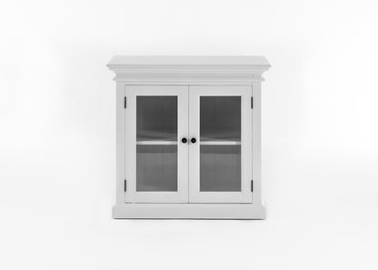 NovaSolo Halifax white wooden display buffet with 2 glass doors