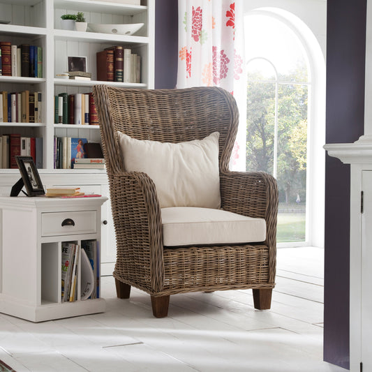 NovaSolo Wickerworks King chair made from kubu rattan and mahogany.