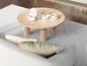 Orbix round wooden coffee table in natural ash finish
