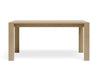 Straight front view of Pier Dining Table - Solid Oak - 160 cm x 90 cm isolated on white background emphasising balanced proportions and solid oak construction.