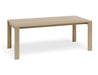 Side perspective of Pier Dining Table - Solid Oak - 200 cm x 95 cm showcasing clean lines and thick oak frame construction.