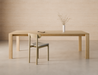 Pier Dining Table – Solid Oak – 240 cm x 100 cm styled in minimalist interior with solid oak top and wooden dining chair.