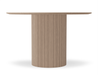 front view of 4 to 5 seater round dining table in natural American ash finish.