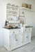 Provence Accent Classic Buffet styled with a wall plate rack, baskets, crockery and kitchen accessories.