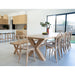 Replica Bentwood Chair in weathered oak styled around a large timber dining table in a bright coastal dining room.