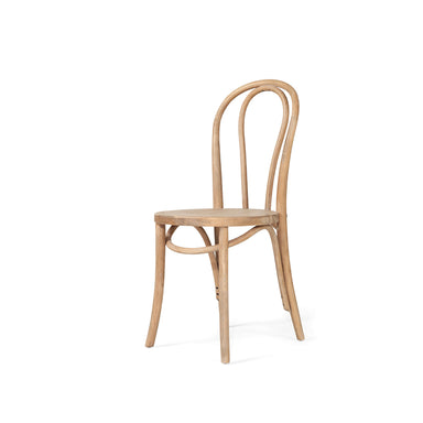 Replica Bentwood Chair in weathered oak shown from a front angle with classic curved timber frame.