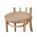 Close up of the Replica Bentwood Chair weathered oak round timber seat and bentwood support frame.