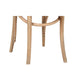 Close up of the Replica Bentwood Chair weathered oak timber legs and curved support detail.