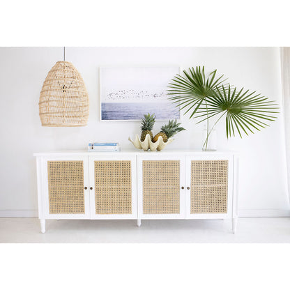 Hamilton Cane Four Door Sideboard - White - SEATONES
