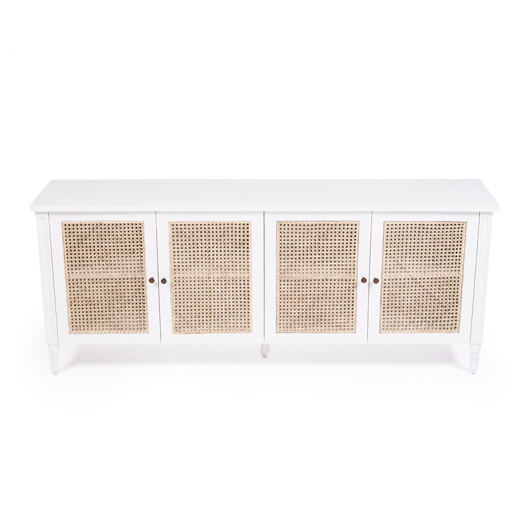 Hamilton Cane Four Door Sideboard - White - SEATONES