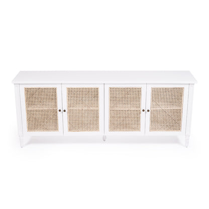 Hamilton Cane Four Door Sideboard - White - SEATONES