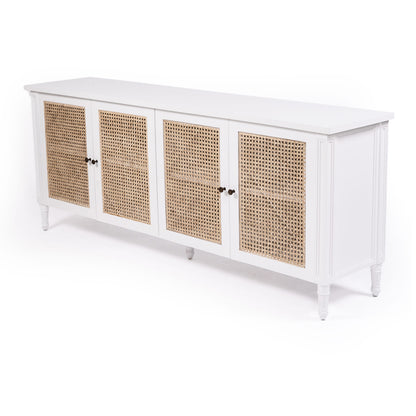 Hamilton Cane Four Door Sideboard - White - SEATONES