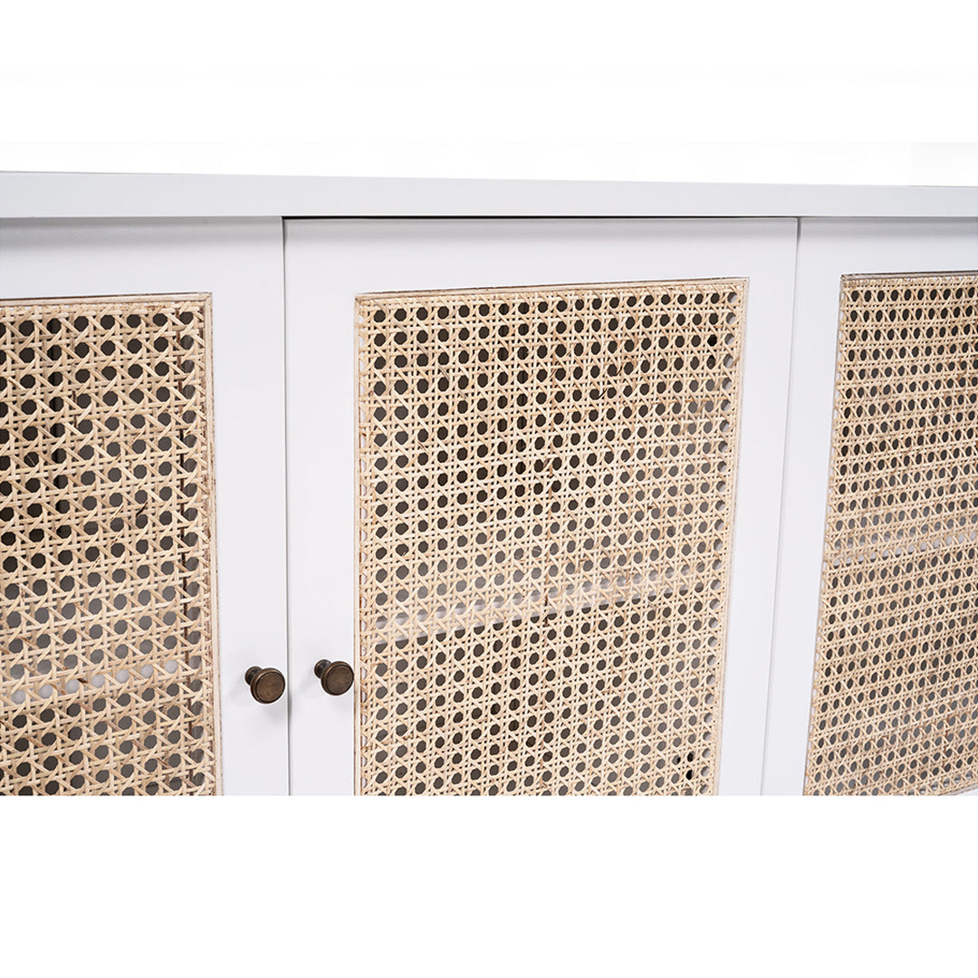 Hamilton Cane Four Door Sideboard - White - SEATONES
