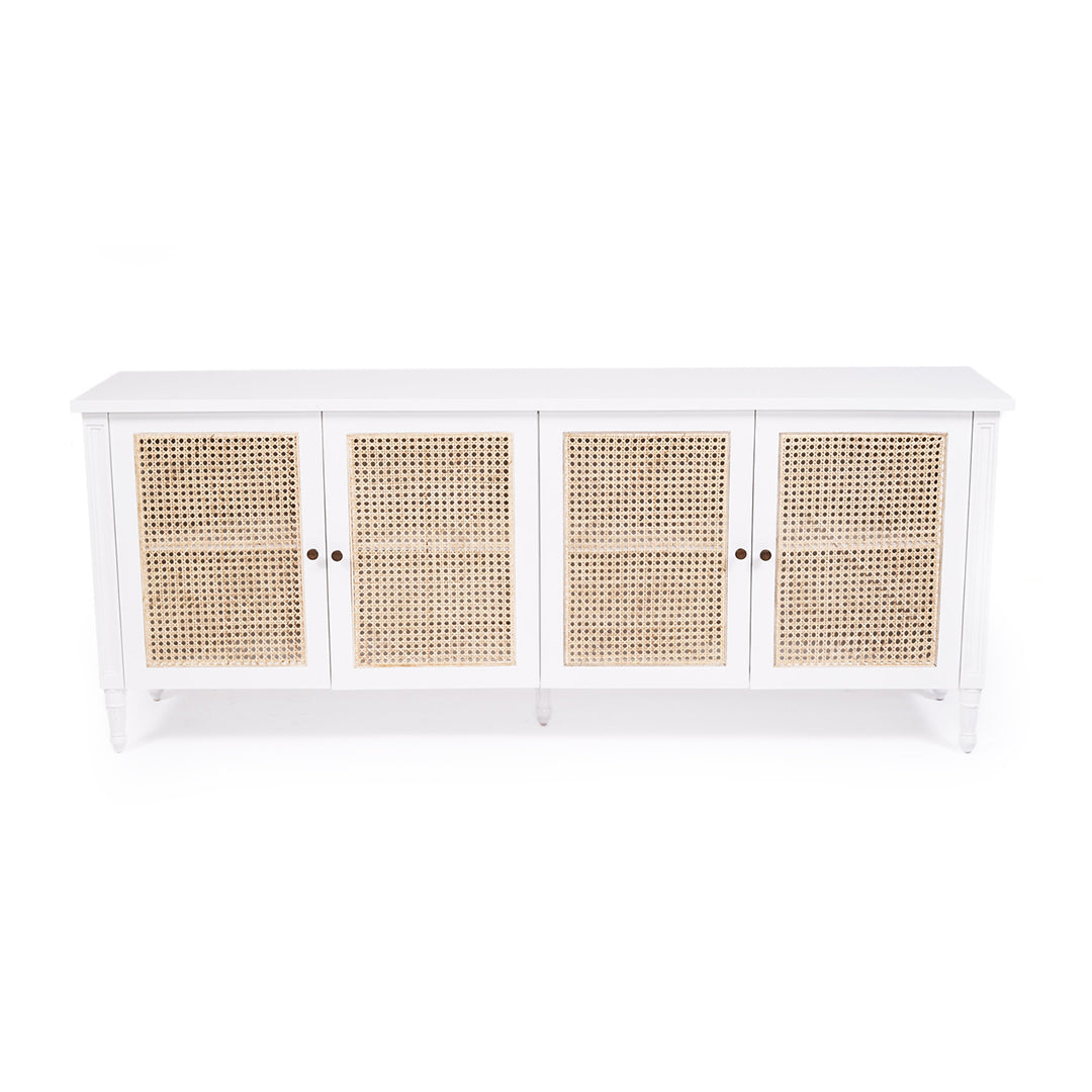 Hamilton Cane Four Door Sideboard - White - SEATONES