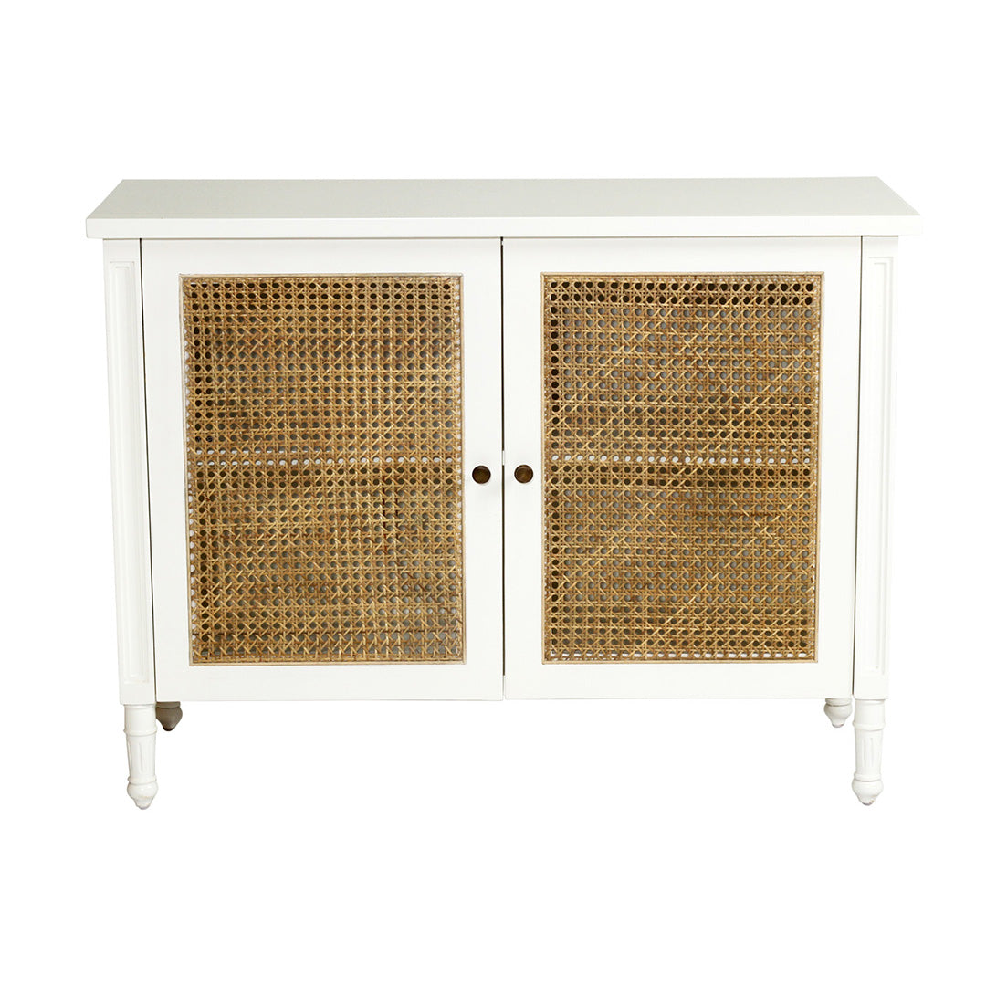 Hamilton Cane Two Door Sideboard - White - SEATONES