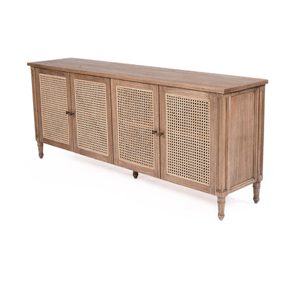 Hamilton Cane Four Door Sideboard - Weathered Oak - SEATONES
