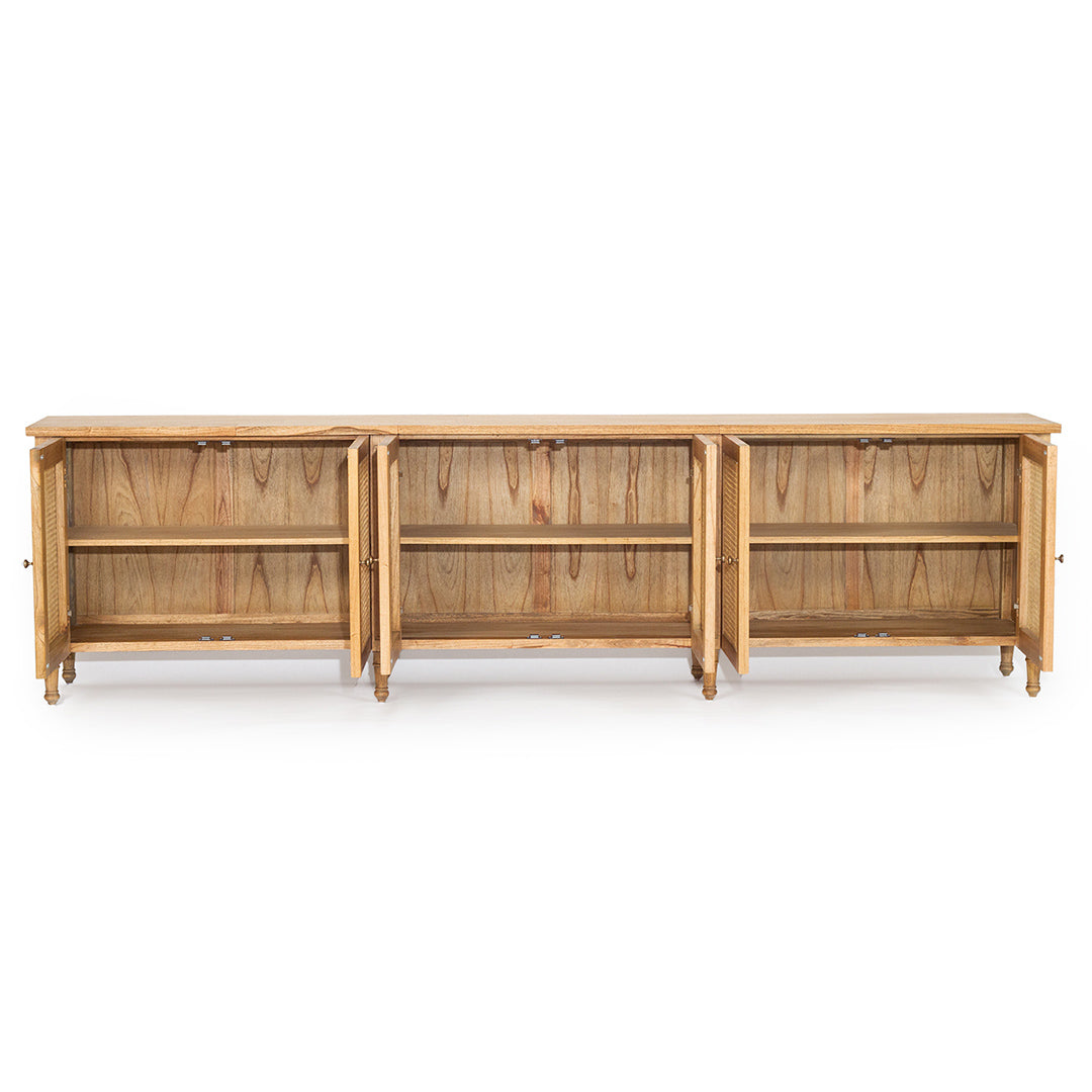 Hamilton Cane Six Door Sideboard - Weathered Oak - SEATONES