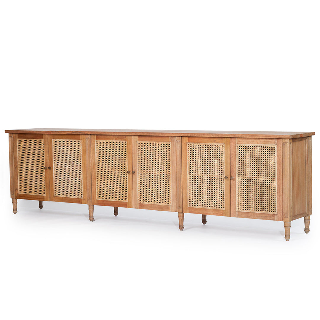 Hamilton Cane Six Door Sideboard - Weathered Oak - SEATONES