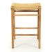 Straight front view of the Zen Backless Bar Stool – Sand – Open Weave showing seat curvature and rung details.