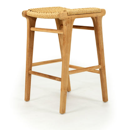 Angled product view of the Zen Backless Bar Stool – Sand – Open Weave on a clean white studio backdrop.